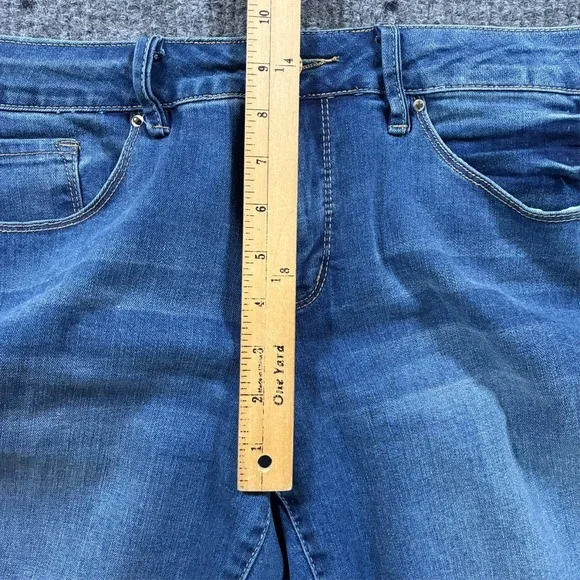 Royalty For Me Womens Jeans Size 12 Blue Denim Frayed Hem Classic Mid Rise - Picture 8 of 11
